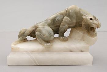 BORDSLAMPA, alabaster, art déco, 1900-talets första hälft.