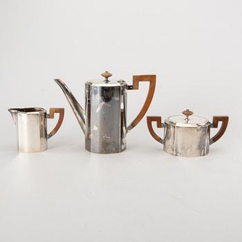 WÜRTTEMBERGISCHE METALLWARENFABRIK (WMF), kaffeservis, 3 delar, nysilver, Tyskland.
