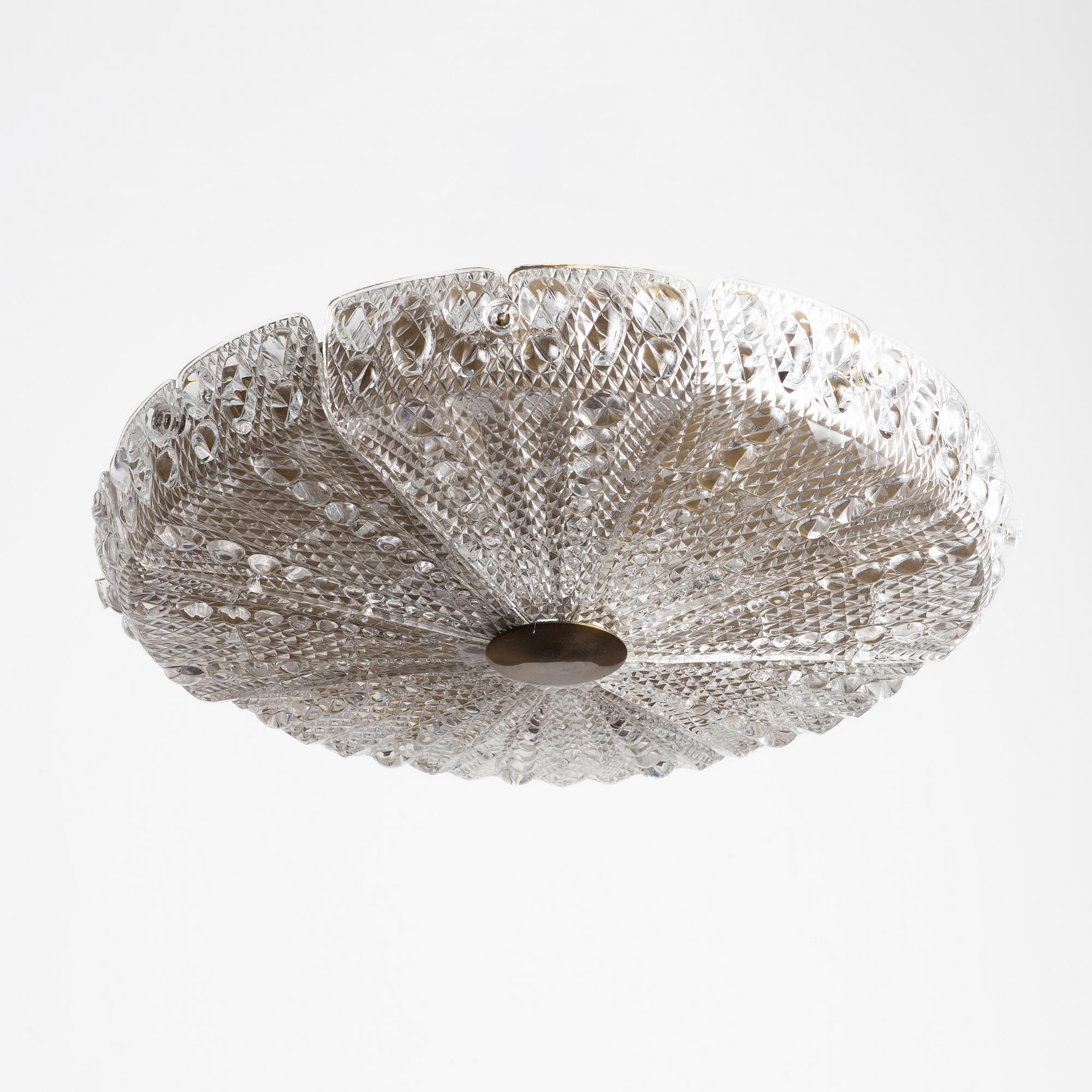 Carl Fagerlund, a ceiling lamp, Orrefors, second half of the 20th century.