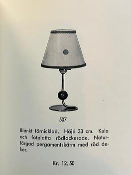 Boréns, bordslampa, modell "507", Borås, 1930-tal.