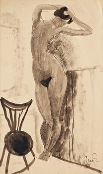 404. Isaac Grünewald, Nude study.