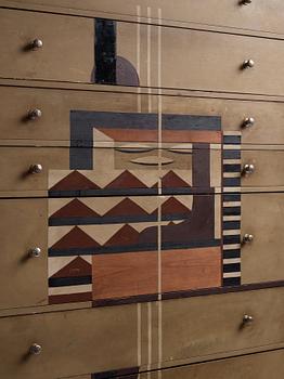 Ingegerd Torhamn, a modernist painted and decorated chest of drawers, Sweden ca 1930.