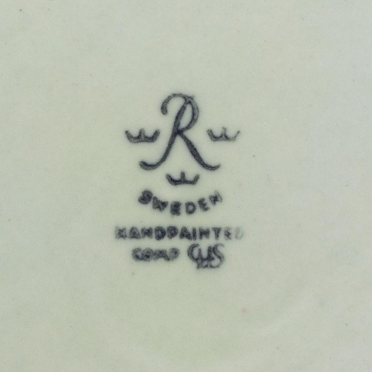 RÖRSTRAND, a set of 4 stoneware dishes, Carl-Harry Stålhane, Oskar Dahl, Sylvia Leuchovius, Sweden mid 20th century.