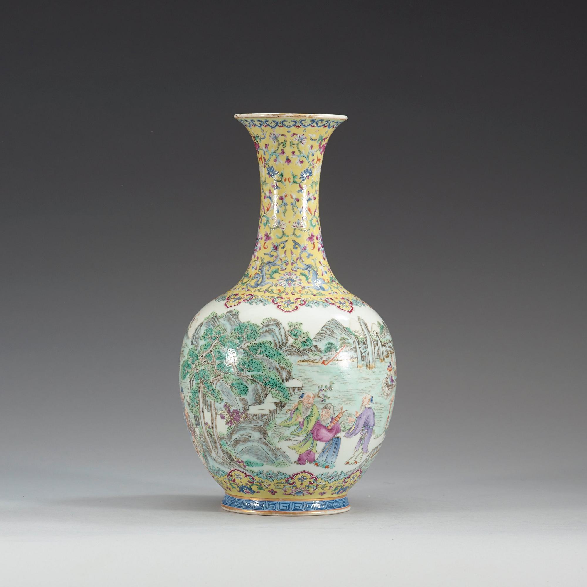 A vase, China, Republic, 20th Century, with Qianlong sealmark.