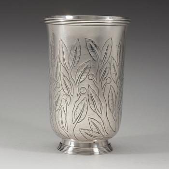 A W.A Bolin silver vase, Stockholm 1936.