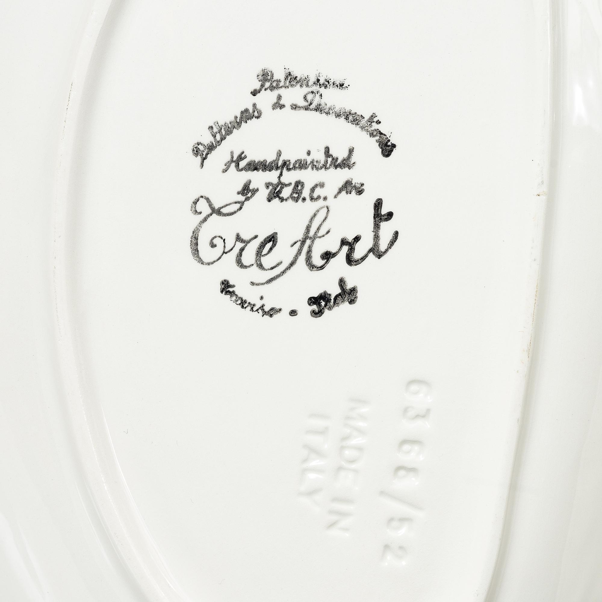 Servisdelar för skaldjur, 7 delar, keramik, V.B.C. Cre Art, Treviso, Italien.