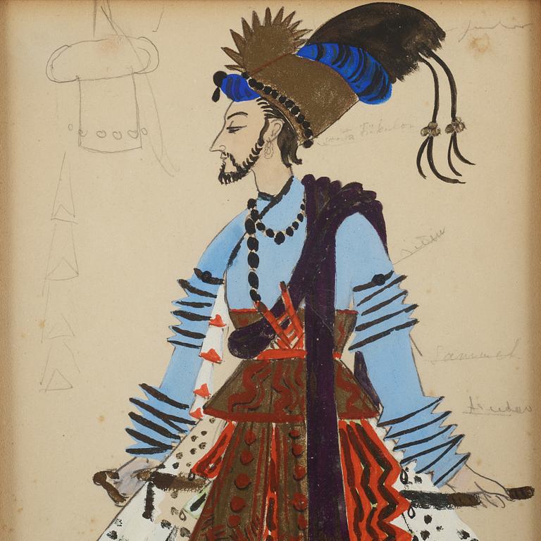 ISAAC GRÜNEWALD, gouache, signed.