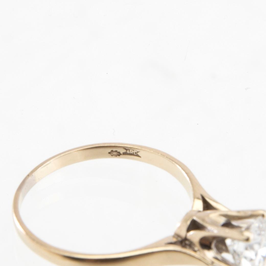 Solitaire ring 14K white gold with a diamond approx. 1.23 ct.