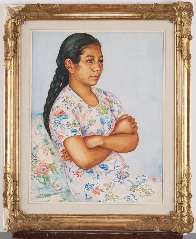 Nils von Dardel, "Mexican girl with crossed arms" (Mexikansk flicka med händerna i kors).