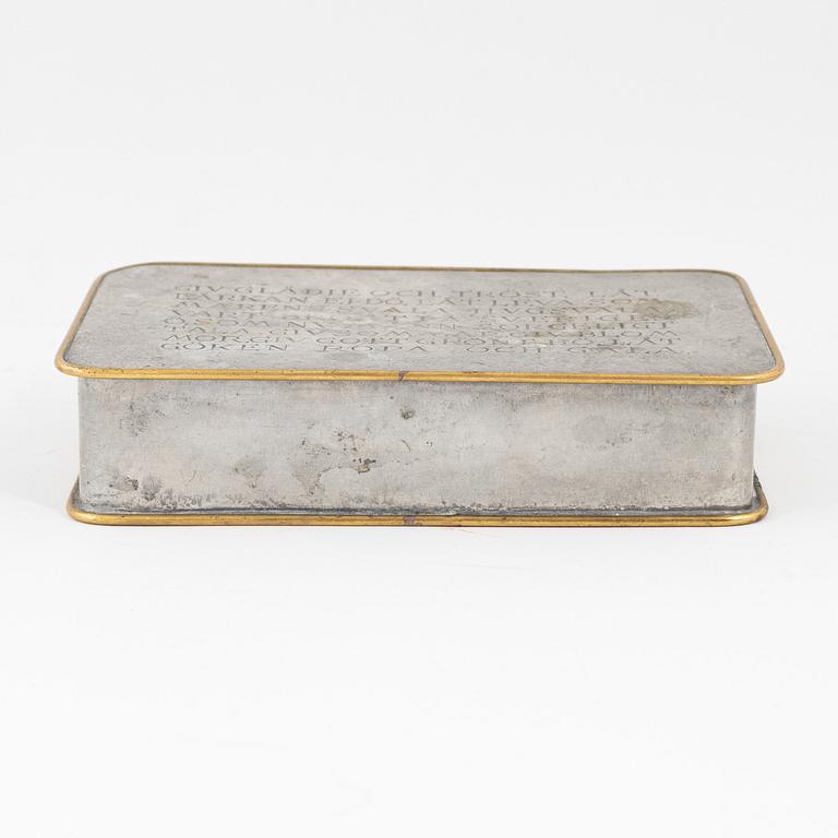 Firma Svenskt Tenn, a pewter box, Stockholm, 1964, model 364.