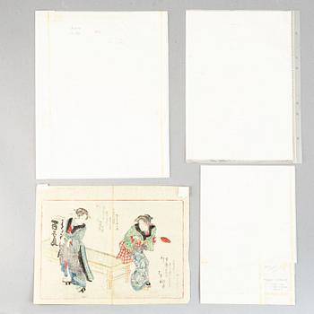 Six Japanese album sheets, 19th century.