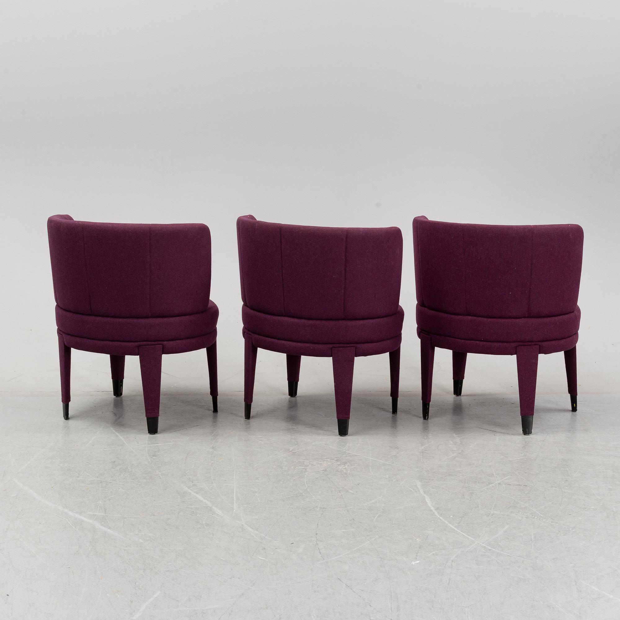 A set of three easy chairs, Fogia.