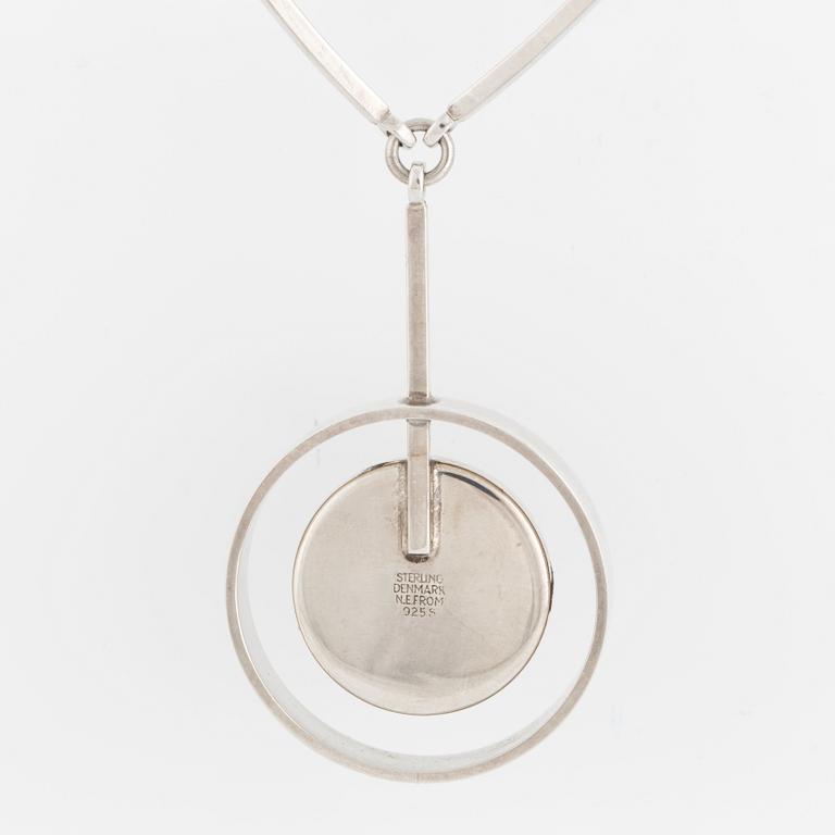 NIELS ERIK FROM, a stering silver and stone necklace, Denmark.