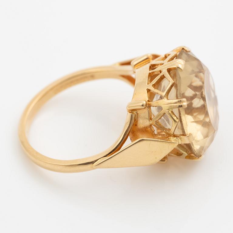 Ring, Stigbert, 18K guld med citrin, 1960-tal.