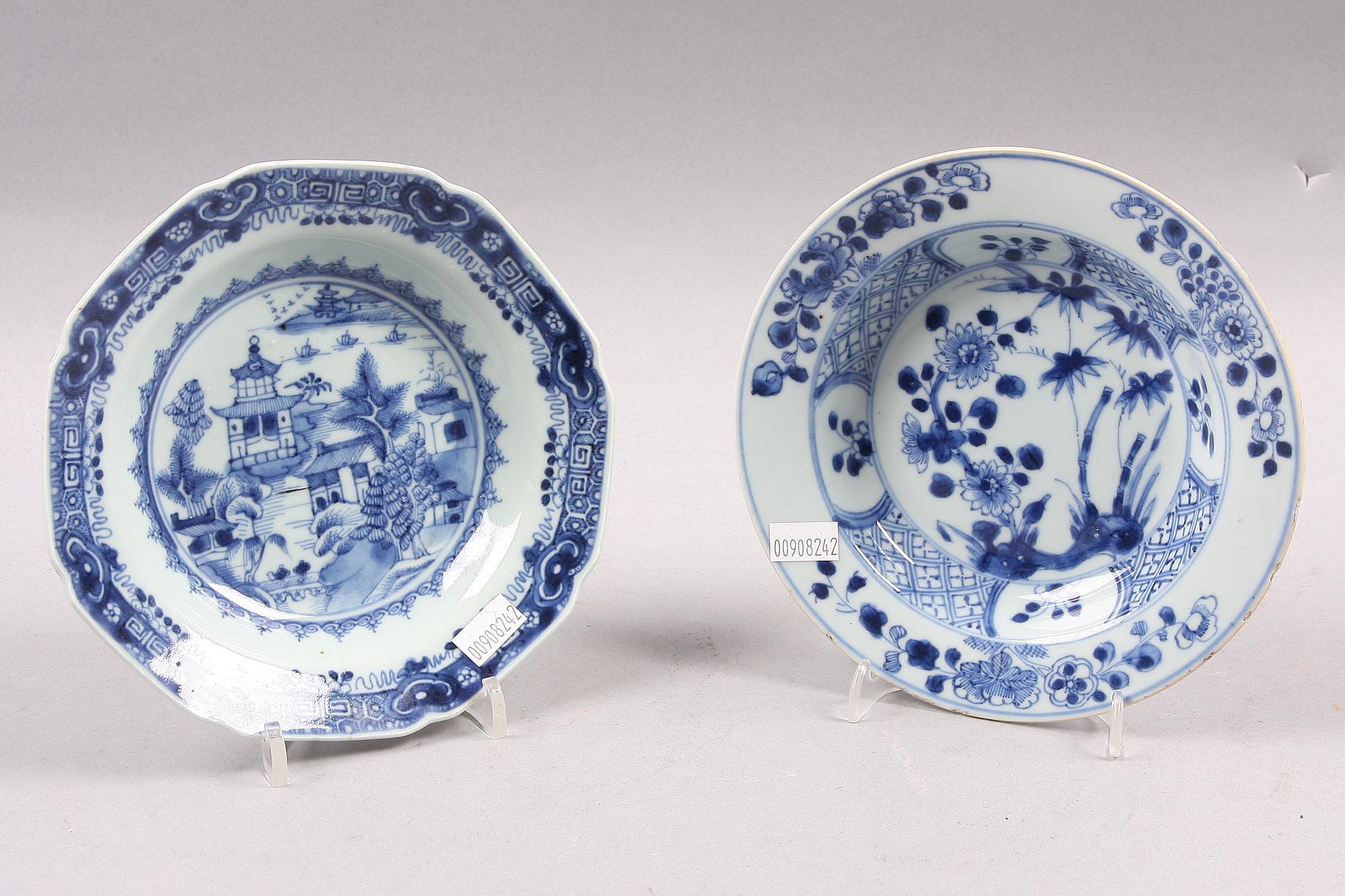TALLRIKAR, 11 st, porslin, Kina, 1700-1800-tal.