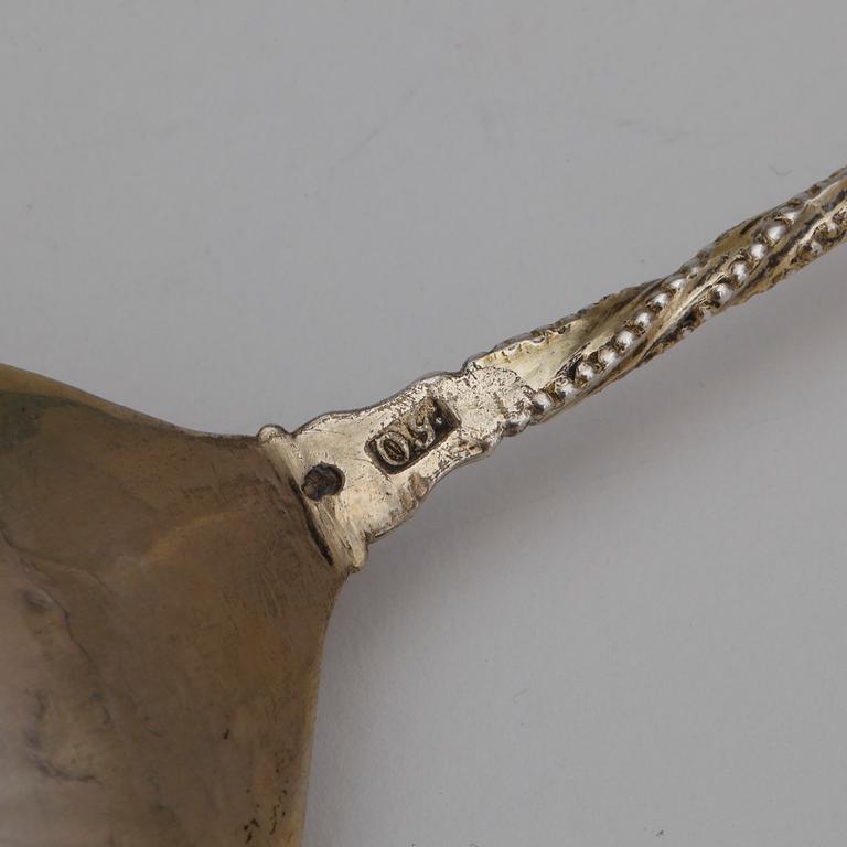 SUPSKED, silver, Olof Grubb, Hudiksvall, 1790-1817. Vikt ca 28 g.