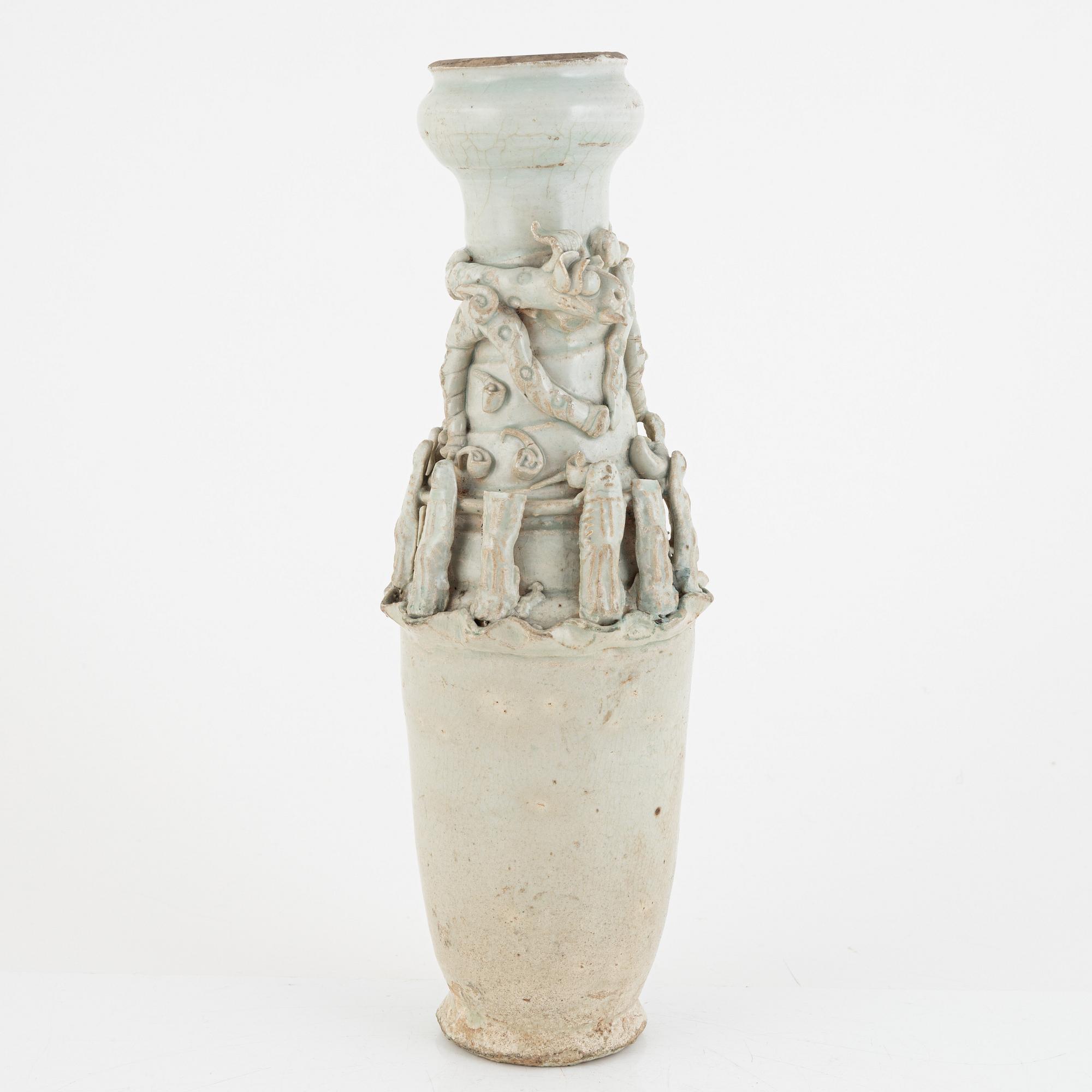 A Qingbai molded vase, Song/Yuan.