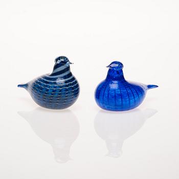 FIGURINER, 2 st, glas, signerade O. Toikka Nuutajärvi.