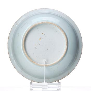 A blue and white dish, Qing dynasty, Qianlong (1736-95).