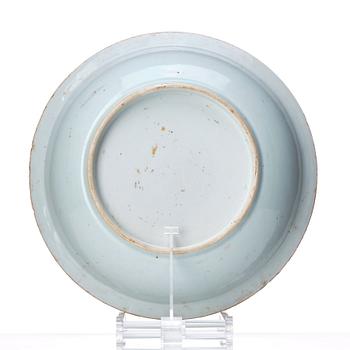 A blue and white dish, Qing dynasty, Qianlong (1736-95).