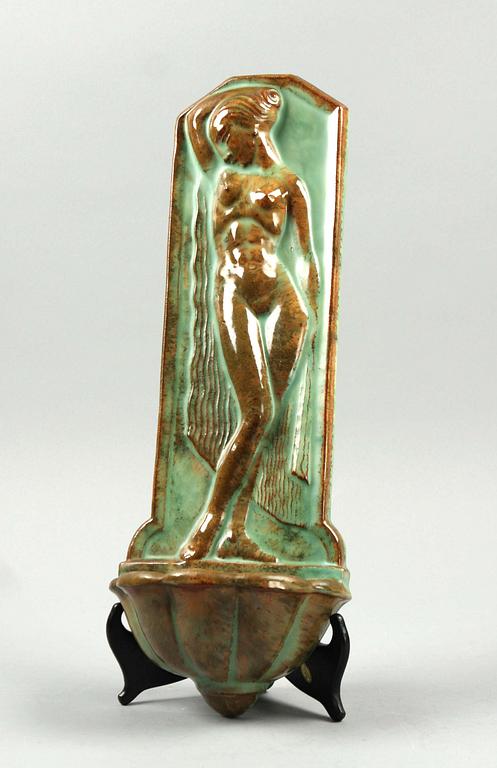VÄGGRELIEF, stengods, Höganäs, 1920-50.