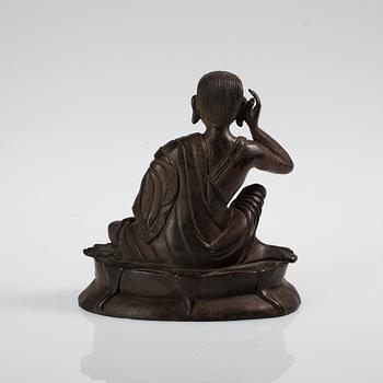 SKULPTUR, "Milarepa", Tibet, brons, 1900-talets slut.