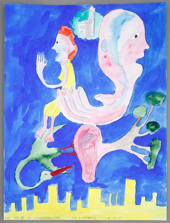 CARL MICHAEL LUNDBERG, akvarell. Signerad och daterad 17.10.10.