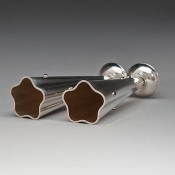 A pair of Vera Ferngren silver candlesticks, C.G Hallberg Stockholm 1959.