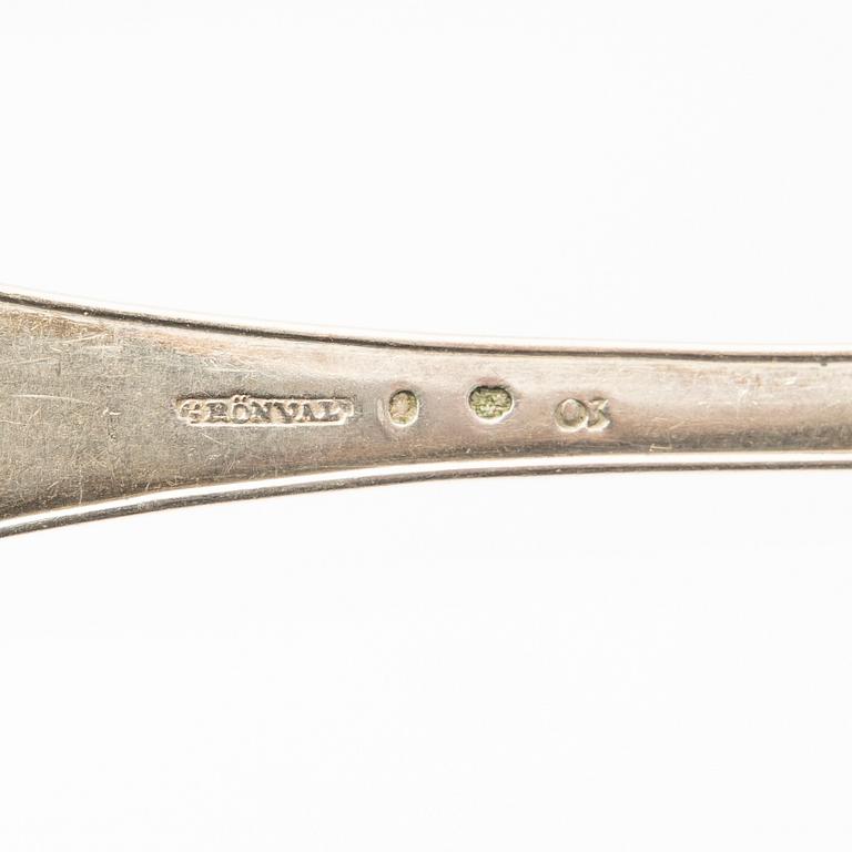 Forks and spoons, 9+7 pcs, Stockholm, 18th-19th century.