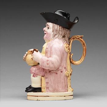 392. TOBY JUG, flintgods. Rörstrand, omkring 1800.