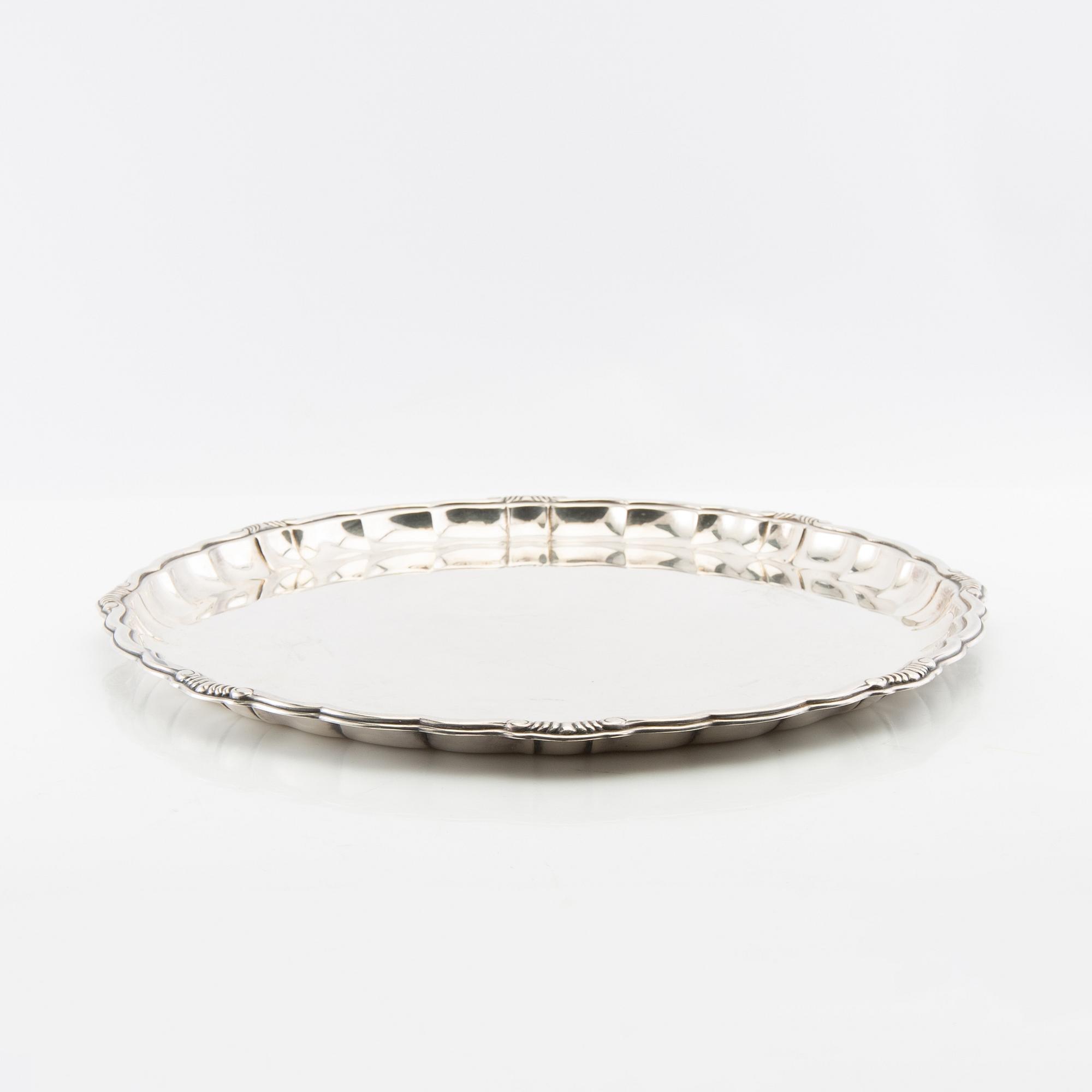 Brickor/Uppläggningsfat 5 st nysilver 1900-talets första hälft.