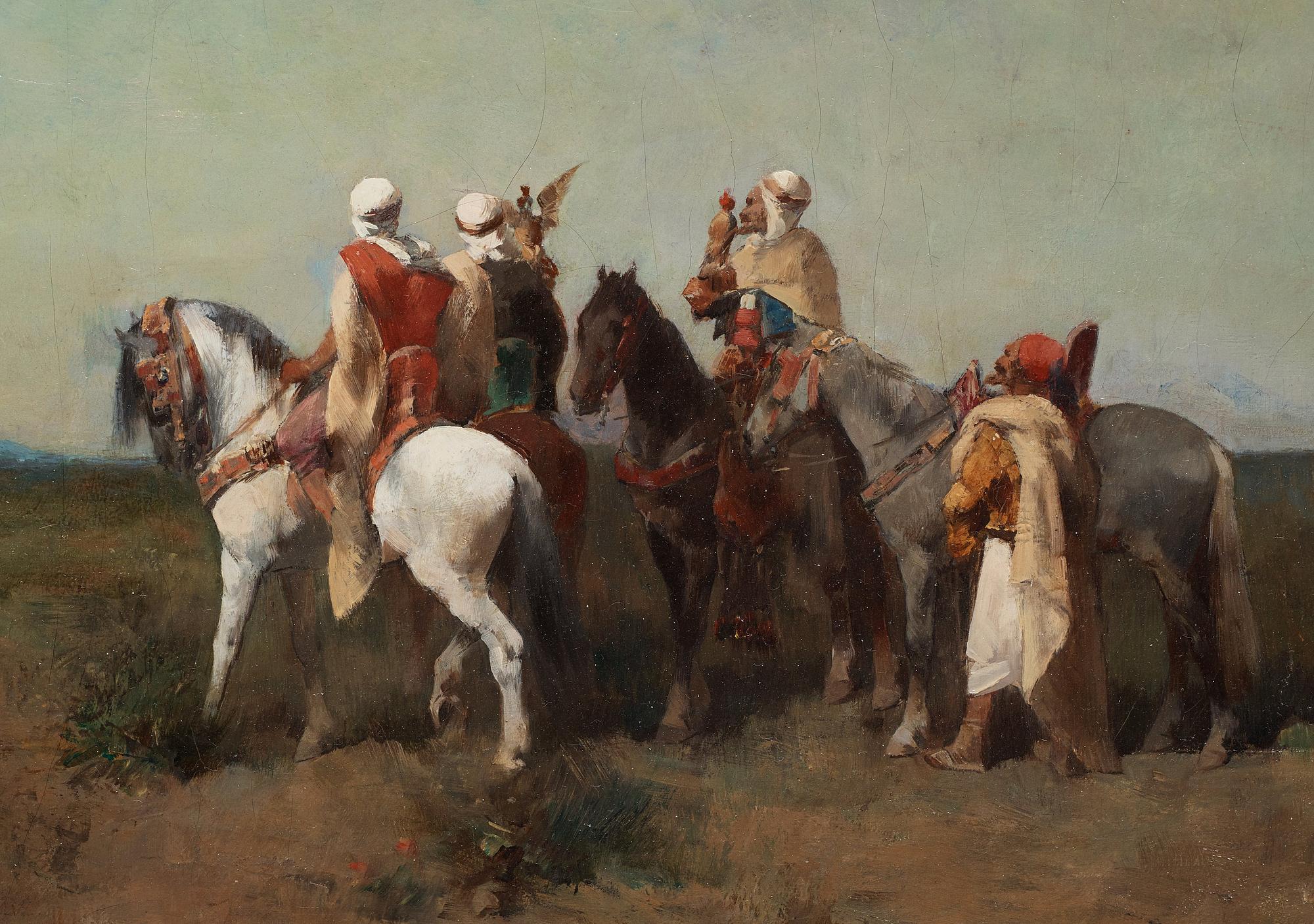 Émile Regnault de Maulmain, Falkjakt.