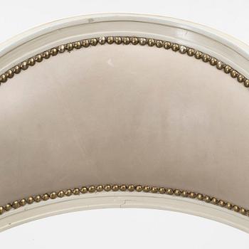 A late Gustavian style armchair, late 20th Century.