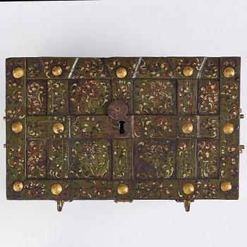 A Baroque German presumably Nuremberg iron 'Armada' chest, later part of the 17th century.