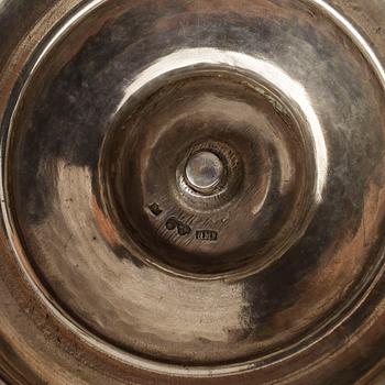 KAFFESERVIS, 3 delar, silver, Gustaf Möllenborg Féron, Stockholm, 1873. Vikt 1255 gram.
