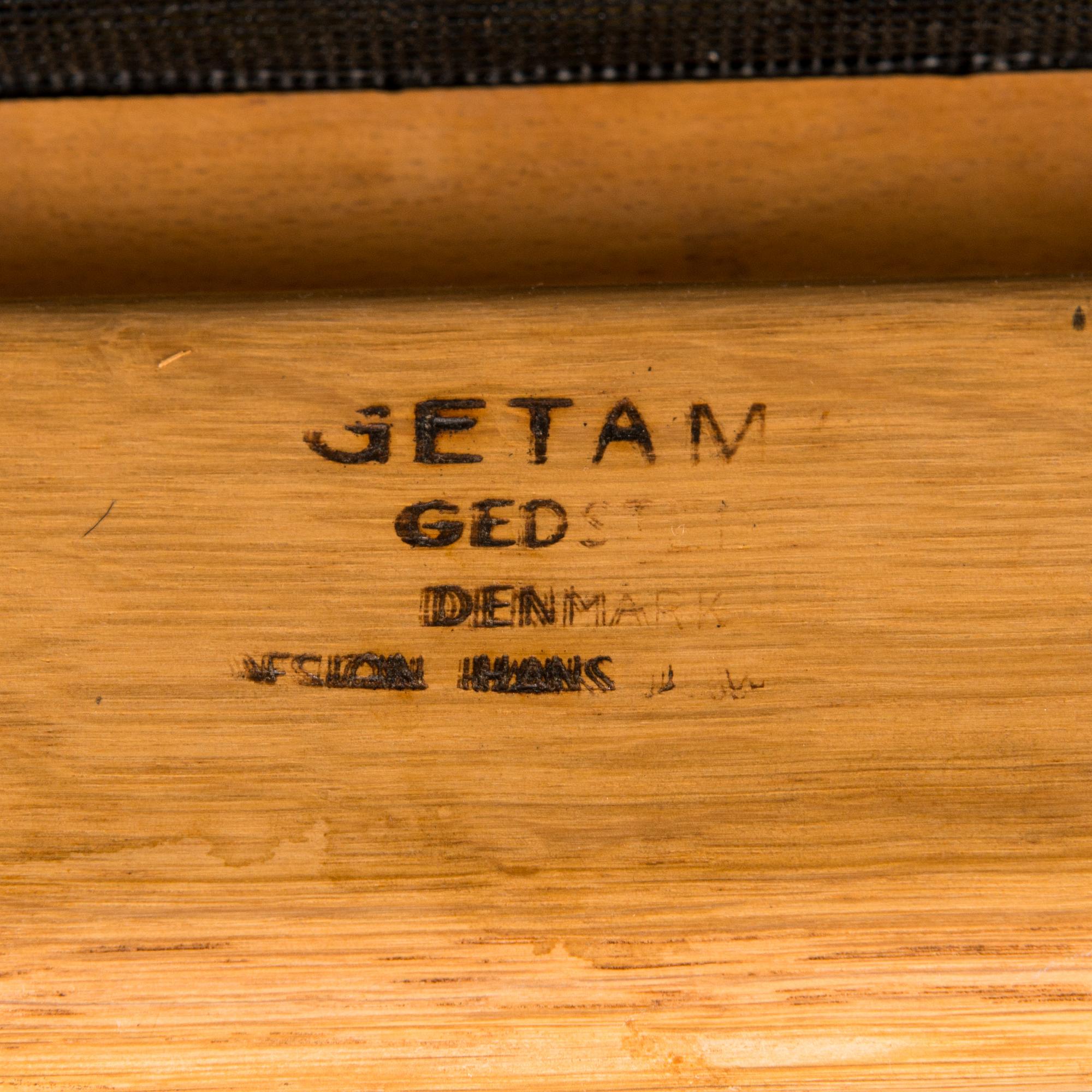 Hans J Wegner, a mid- 20th century 'GE-163A', armchair for  Getama, Gedsted, Denmark.