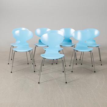 Arne Jacobsen,  stolar 8 st, "Myran", Fritz Hansen, 1993.