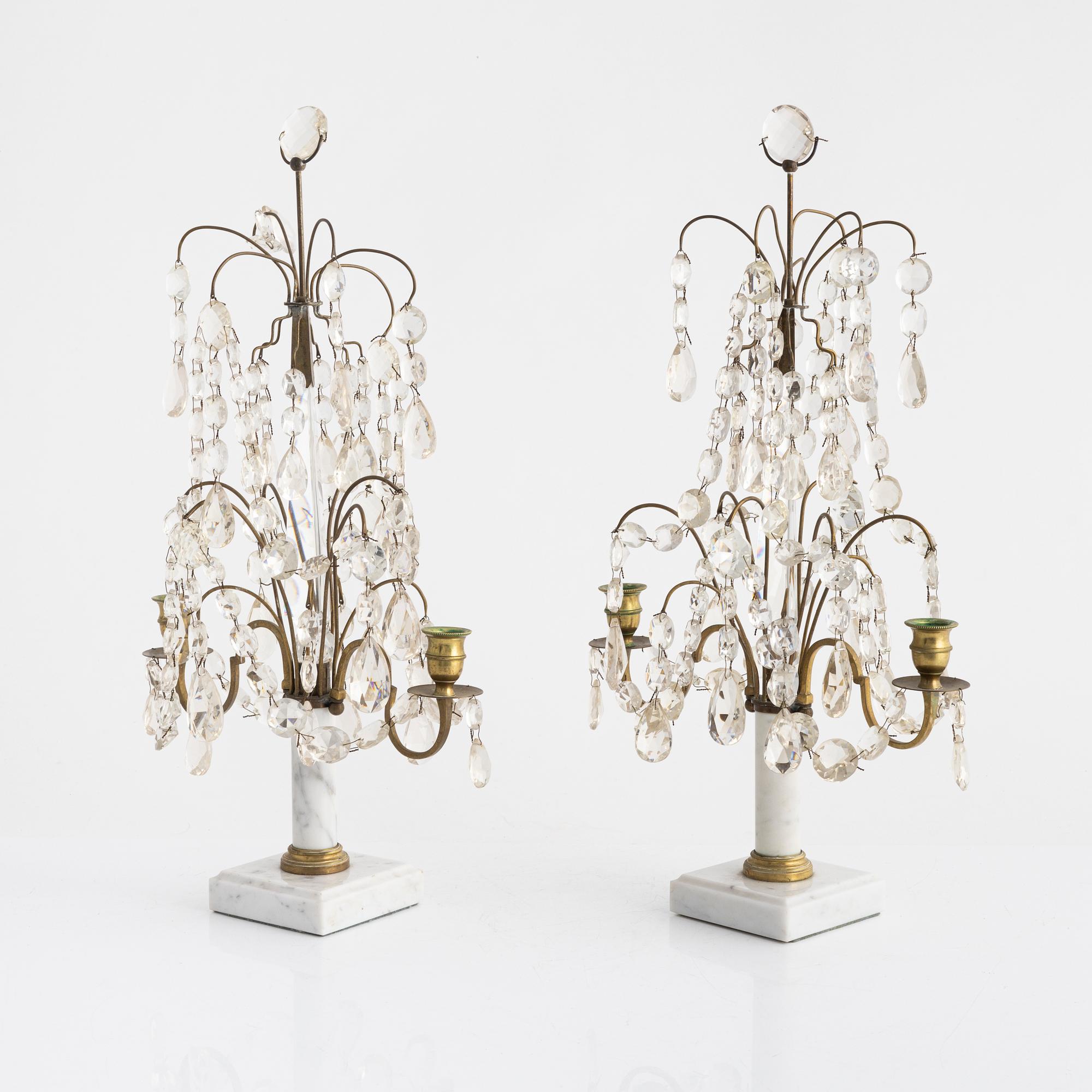 Bordslystrar ett par, 1900-talets första hälft.