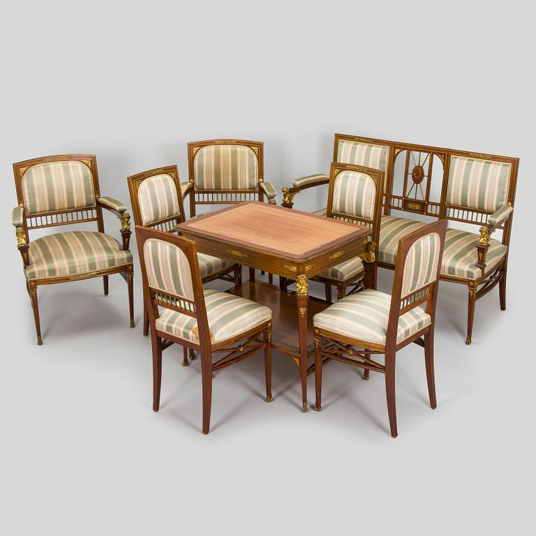 Möblemang, 8 delar, Empirestil, Ryssland, 1900-talets början.