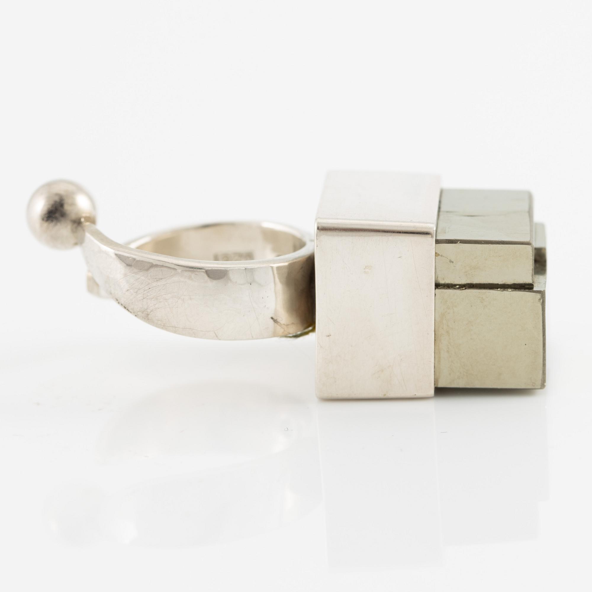 Jan-Christer Lundqvist, ring, sterlingsilver med pyrit, Skövde.
