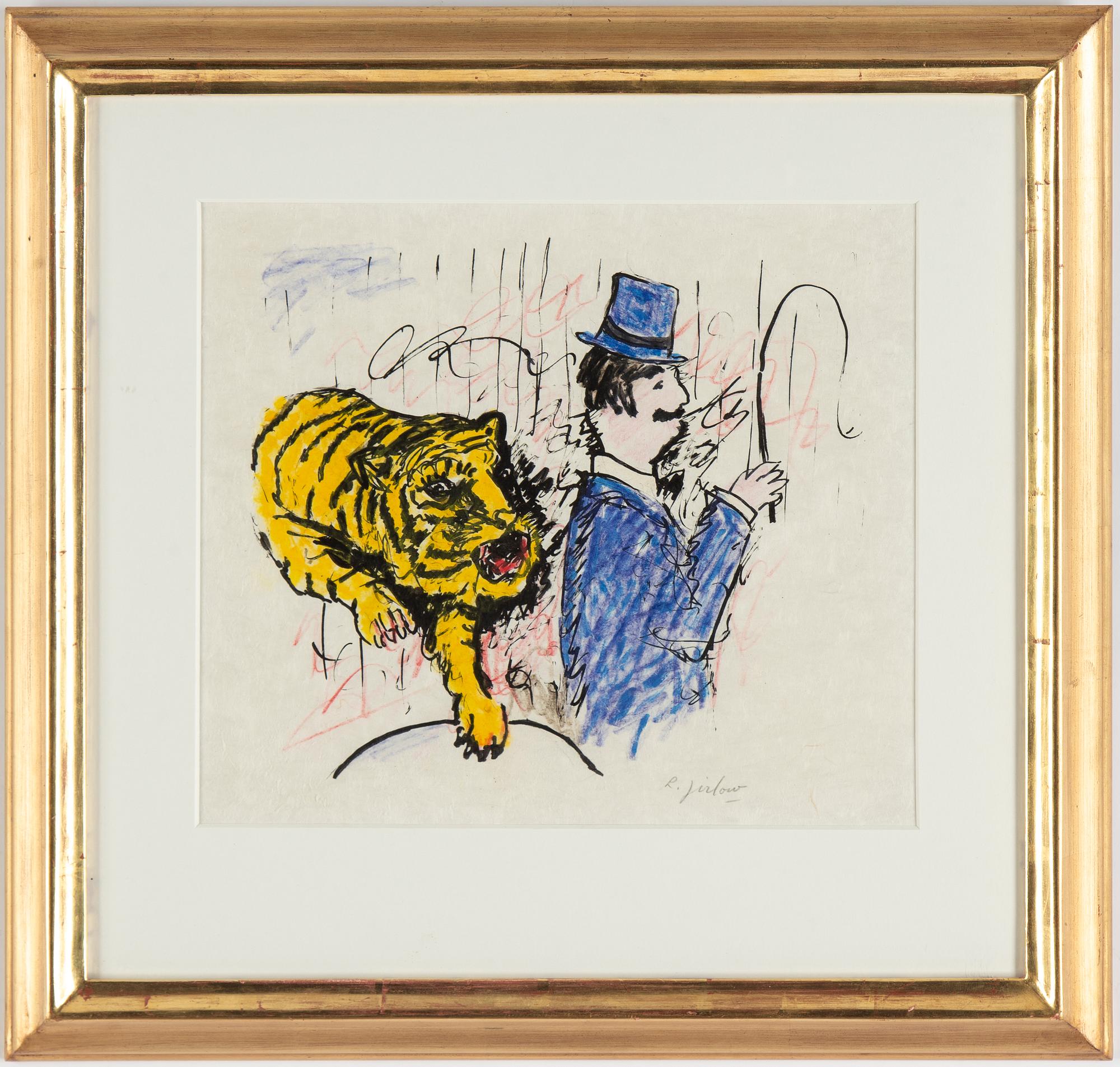 Lennart Jirlow, mixed media on Japanese paper, signed.