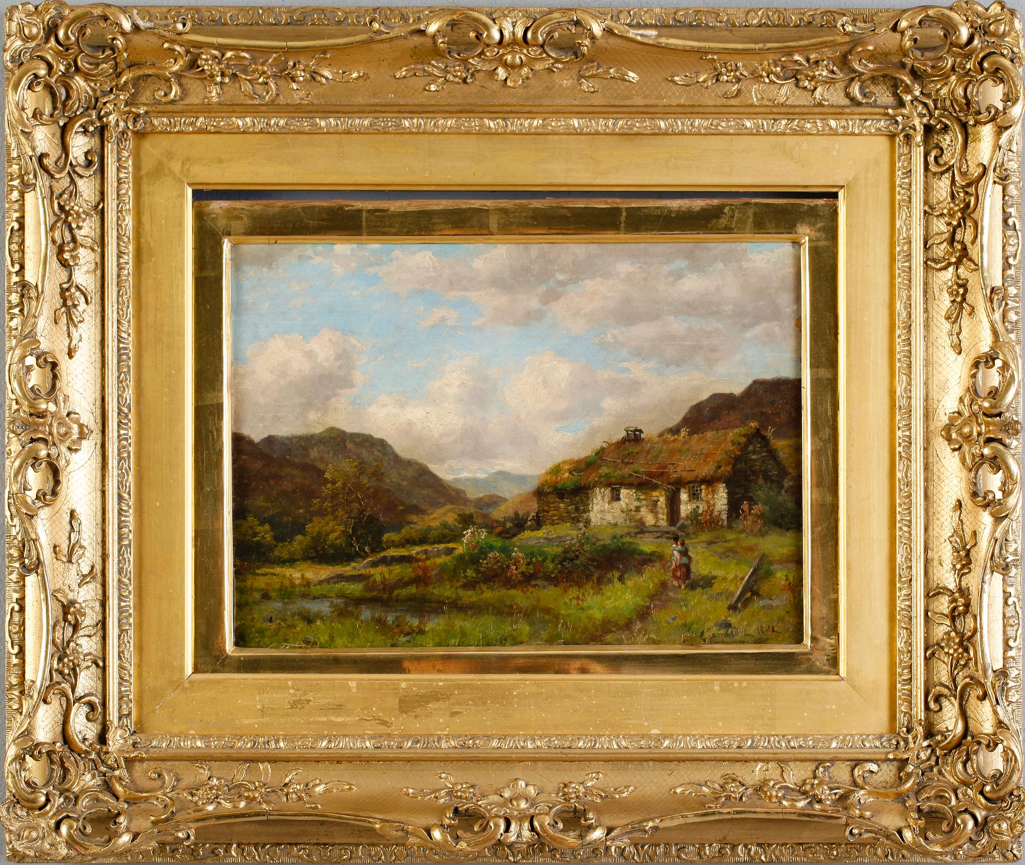 OKÄND KONSTNÄR, olja på duk, otydligt signerad och daterad 1882.