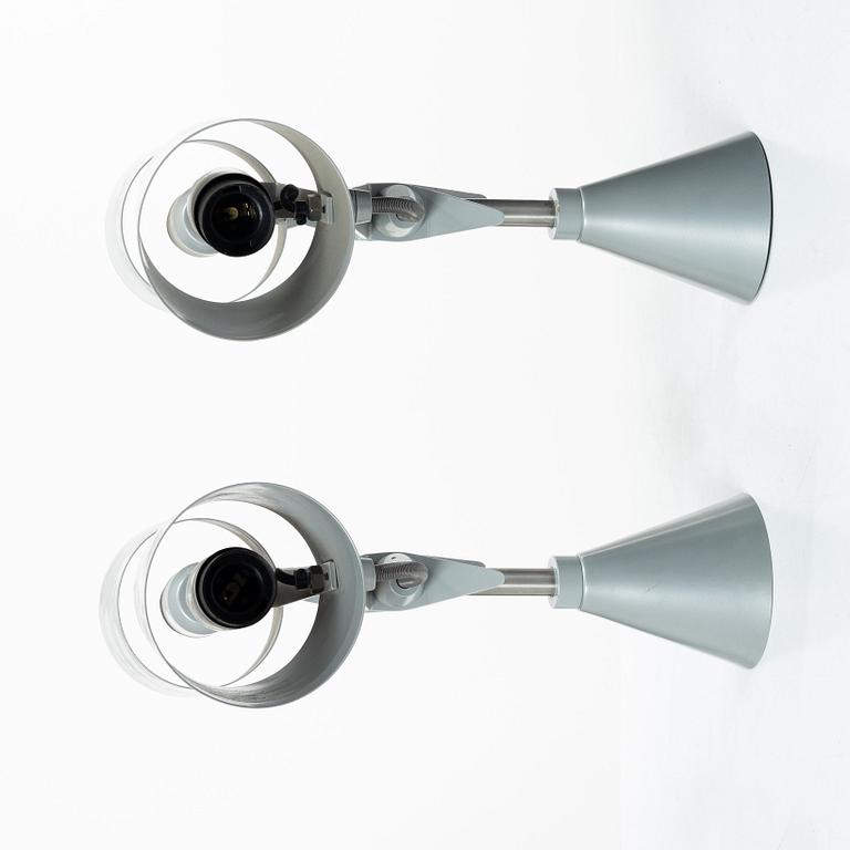 Hannes Wettstein, wall lights, a pair, Palucco, Italy, 1990s.
