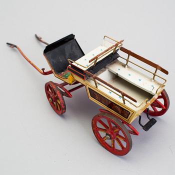 A painted metal horse carriage Germany c 1890-1900.