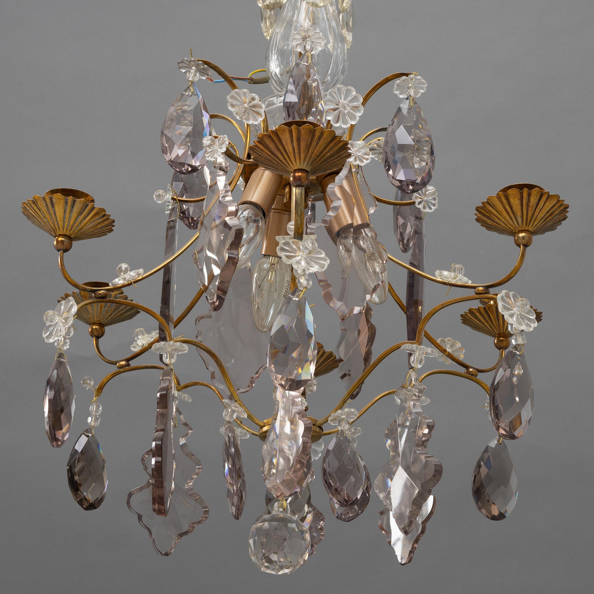 A Rococo style chandelier, first half of the 20th Century.