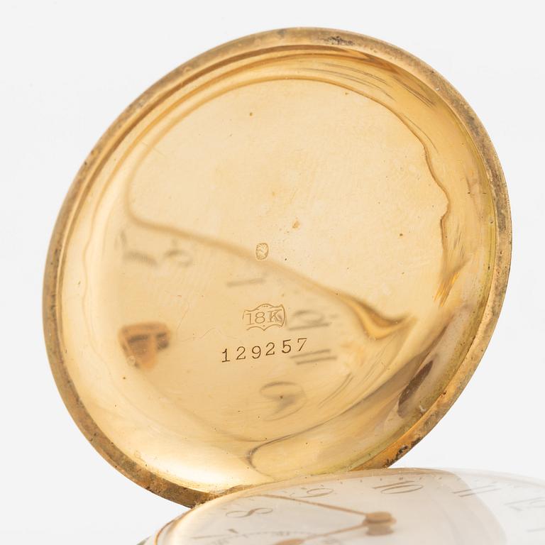 Pocket watch, 18K gold, hunter, 49,5 mm.