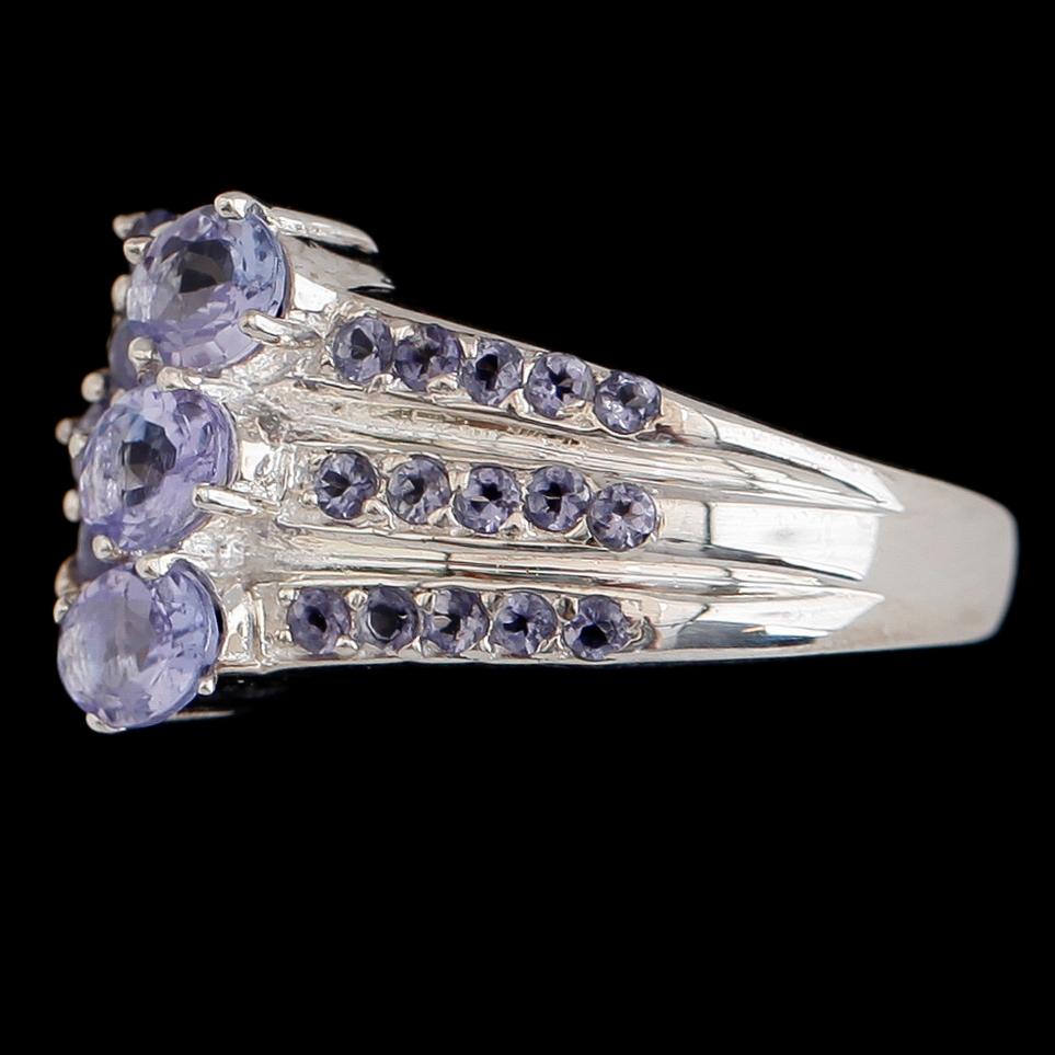 RING, sterlingsilver, blå tazaniter tot ca 1.00 ct.