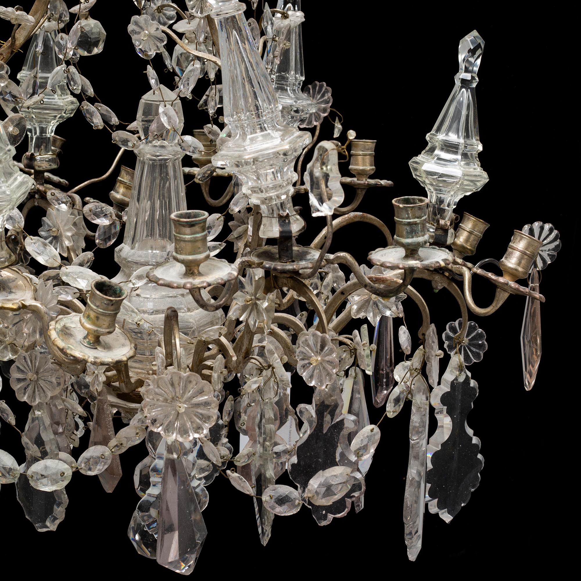 A 19th century baroque style chandelier.