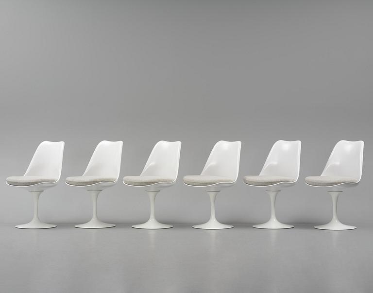 Eero Saarinen, a set of six "Tulip" chairs, Knoll Studio, 2010.