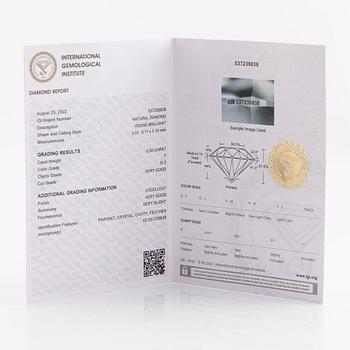 Brilliant cut diamond stud earrings, with IGI report.